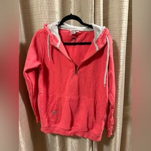 Lincoln Outfitters Coral Pink Fleece Half-Zip Hoodie